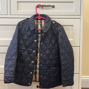 Navy Blue 6Y Burberry Quilted Jacket